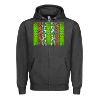 Charcoal Heather Western St. Patrick's Shamrock Cross Leopard Brushstroke Zipper Hoodie - Artiststas