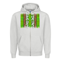 Dove Grey Western St. Patrick's Shamrock Cross Leopard Brushstroke Zipper Hoodie - Artiststas