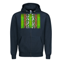 Navy Western St. Patrick's Shamrock Cross Leopard Brushstroke Zipper Hoodie - Artiststas