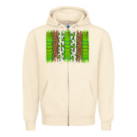 Sandshell Western St. Patrick's Shamrock Cross Leopard Brushstroke Zipper Hoodie - Artiststas