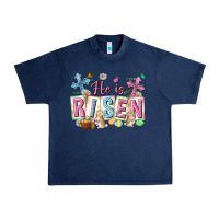 Navy he is risen easter with flowers Urban Heavy Tee - Neo Western