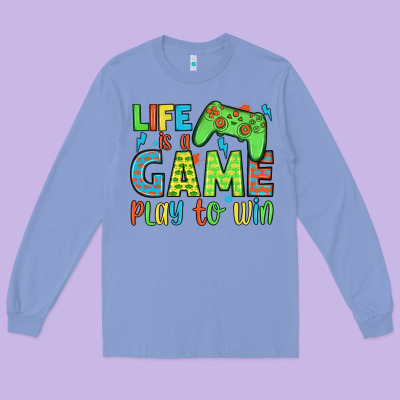 Life Is A Game Play To Win Long Sleeve Tee Designed By Jahusdesignshop