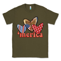 Army Green merica 4th of july hearts Classic Tee - BundleAndBundleShop