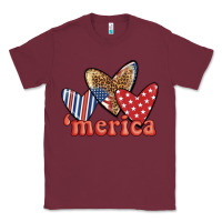 Burgundy merica 4th of july hearts Classic Tee - BundleAndBundleShop