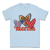 Dusty Blue merica 4th of july hearts Classic Tee - BundleAndBundleShop