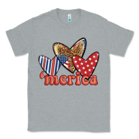 Heather Grey merica 4th of july hearts Classic Tee - BundleAndBundleShop
