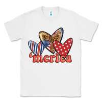 White merica 4th of july hearts Classic Tee - BundleAndBundleShop