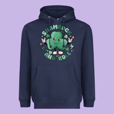 Shamrock And Roll Heavyweight Hoodie Designed By Maliassmallbusiness
