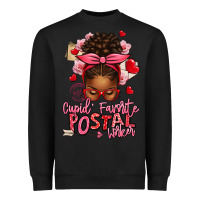 Black cupid's favorite postal worker afro messy bun Heavyweight Sweatshirt - texasbilliewilder