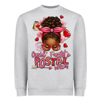 Heather Grey cupid's favorite postal worker afro messy bun Heavyweight Sweatshirt - texasbilliewilder