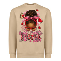 Mushroom cupid's favorite postal worker afro messy bun Heavyweight Sweatshirt - texasbilliewilder