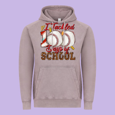 I Tackled 100days Of School Baseball Vintage Hoodie Designed By Texasbilliewilder