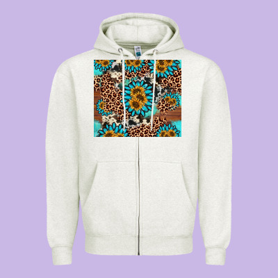 Gemstone Sunflower Zipper Hoodie Designed By Adodesignshop