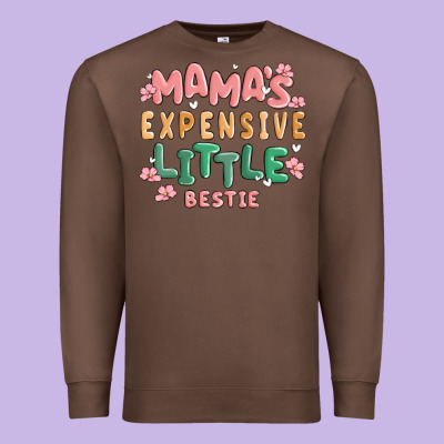 Mamas Expensive Little Bestie Premium Sweatshirt Designed By Maliassmallbusiness