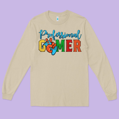 Professional Gamer Long Sleeve Tee Designed By Jahusdesignshop