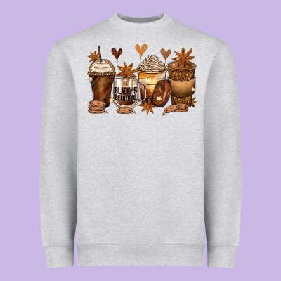 Melanin Afro Coffee Cups Heavyweight Sweatshirt Designed By Zillion Design Studio