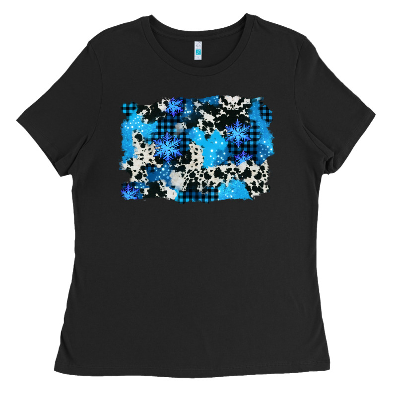 Westerb Cowhide Winter Background Ladies Tee by AdoDesignShop | Teevron