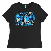 Black westerb cowhide winter background Ladies Tee - AdoDesignShop