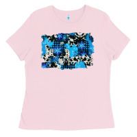 Bubblegum Pink westerb cowhide winter background Ladies Tee - AdoDesignShop