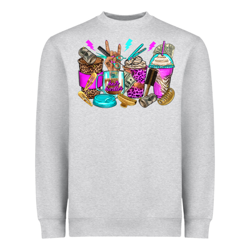 Hair Hustler Coffee Cups Heavyweight Sweatshirt by Zillion Design Studio | Teevron