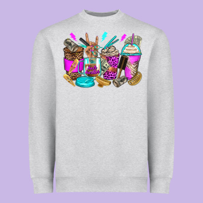 Hair Hustler Coffee Cups Heavyweight Sweatshirt Designed By Zillion Design Studio