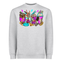 Heather Grey hair hustler coffee cups Heavyweight Sweatshirt - Zillion Design Studio