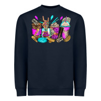 Navy hair hustler coffee cups Heavyweight Sweatshirt - Zillion Design Studio