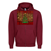 Burgundy Christmas trees Zipper Hoodie - AdoDesignShop