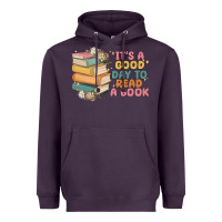 Plum it's a good day to read a book Heavyweight Hoodie - MaliasSmallBusiness