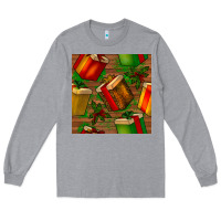 Heather Grey christmas gift box seamless pattern Long Sleeve Tee - BundleAndBundleShop