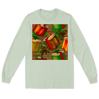 Matcha christmas gift box seamless pattern Long Sleeve Tee - BundleAndBundleShop