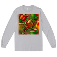 Moon Dust christmas gift box seamless pattern Long Sleeve Tee - BundleAndBundleShop