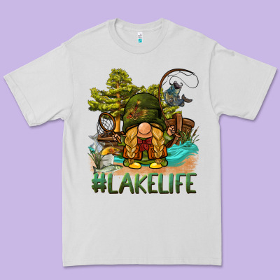 Lake Life Gnome Premium Tee Designed By Barkaloodesign