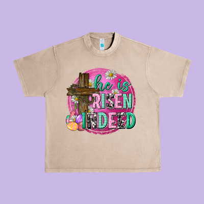 He Is Risen Indeed Easter Urban Heavy Tee Designed By Neo Western