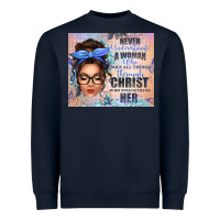 Navy never underestimate a woman who does all things th Heavyweight Sweatshirt - texasbilliewilder