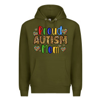 Army Green proud autism mom design Premium Hoodie - LillyAllenDesigns