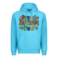 Ocean Blue proud autism mom design Premium Hoodie - LillyAllenDesigns