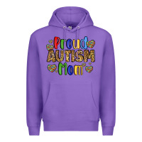 Purple proud autism mom design Premium Hoodie - LillyAllenDesigns