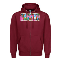 Burgundy Western Easter Day Gnomes With Eggs Zipper Hoodie - Artiststas