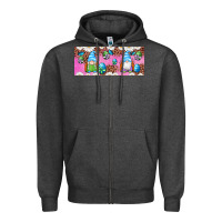 Charcoal Heather Western Easter Day Gnomes With Eggs Zipper Hoodie - Artiststas