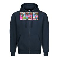 Navy Western Easter Day Gnomes With Eggs Zipper Hoodie - Artiststas