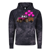 Cloud Black valentine's day pink tractor with pin heart balloons Vintage Hoodie - RanaPortraitStore