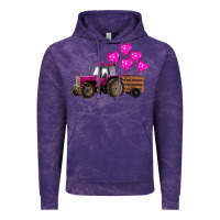 Cloud Purple valentine's day pink tractor with pin heart balloons Vintage Hoodie - RanaPortraitStore