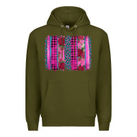 Army Green valentine's day floral leopard brushstroke Premium Hoodie - AdoDesignShop