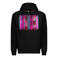 Black valentine's day floral leopard brushstroke Premium Hoodie - AdoDesignShop