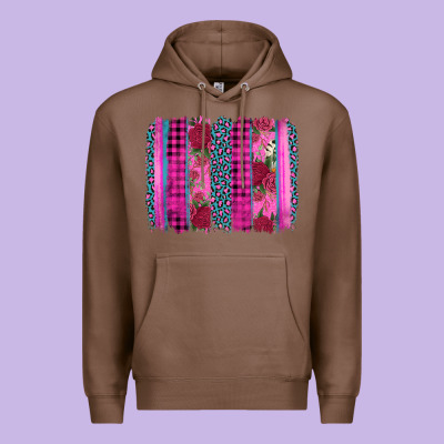 Valentine's Day Floral Leopard Brushstroke Premium Hoodie Designed By Adodesignshop