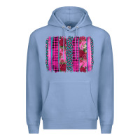 Colony Blue valentine's day floral leopard brushstroke Premium Hoodie - AdoDesignShop