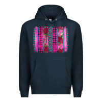 Navy valentine's day floral leopard brushstroke Premium Hoodie - AdoDesignShop
