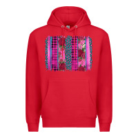 Red valentine's day floral leopard brushstroke Premium Hoodie - AdoDesignShop