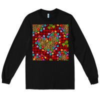 Black christmas lights and leopard hearts seamless pattern Long Sleeve Tee - BundleAndBundleShop